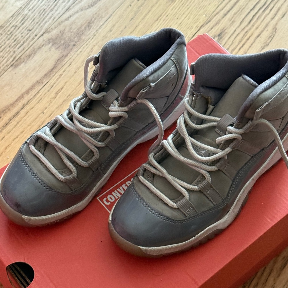 Jordan Gray and White Sneakers